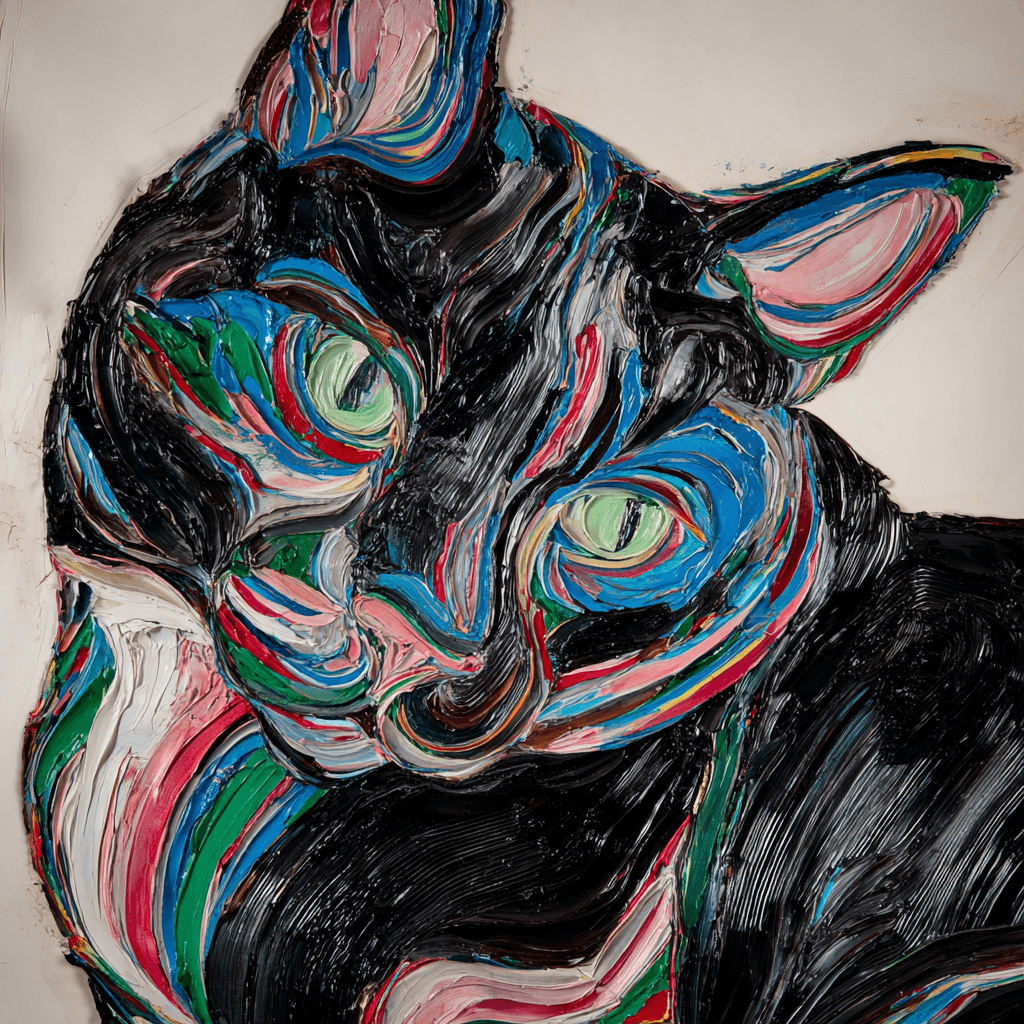 Impasto Color-Flow Pet Sculpture pet portrait example