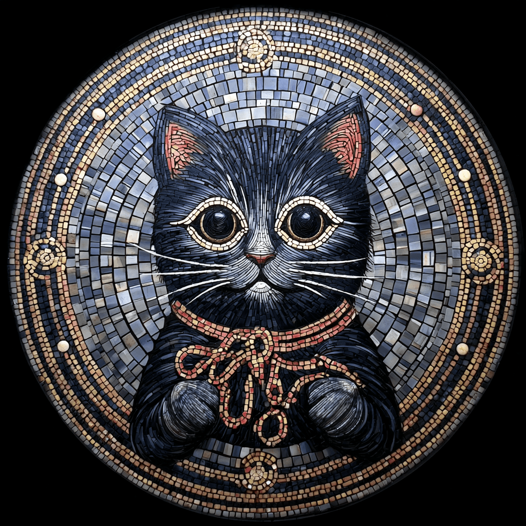 Roman mosaic texture pet portrait example
