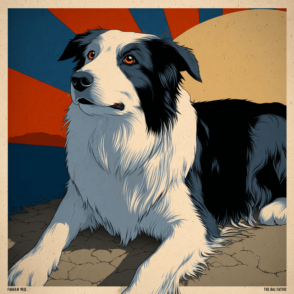 WPA / New Deal poster style pet portrait example
