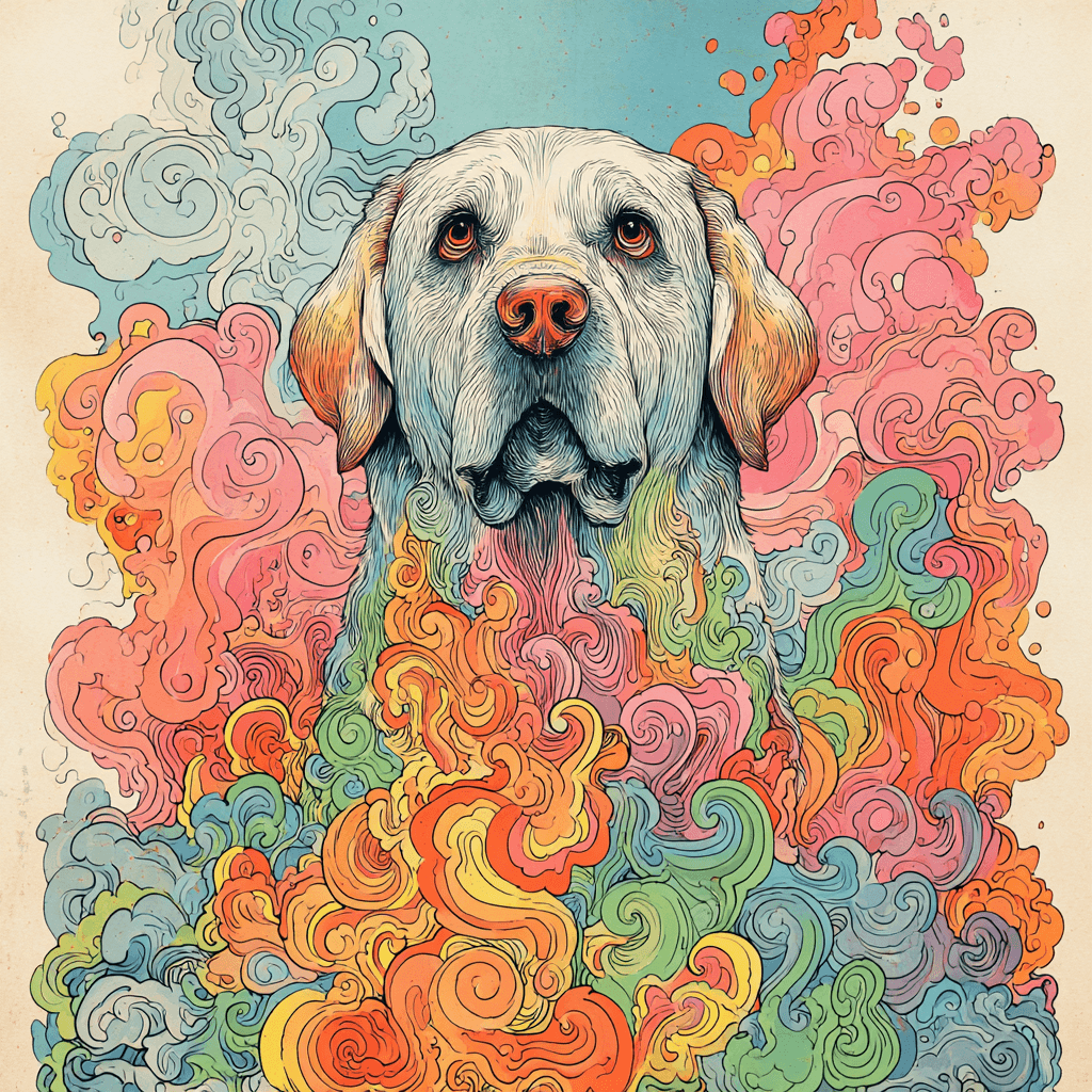 1960s psychedelic poster pet portrait example
