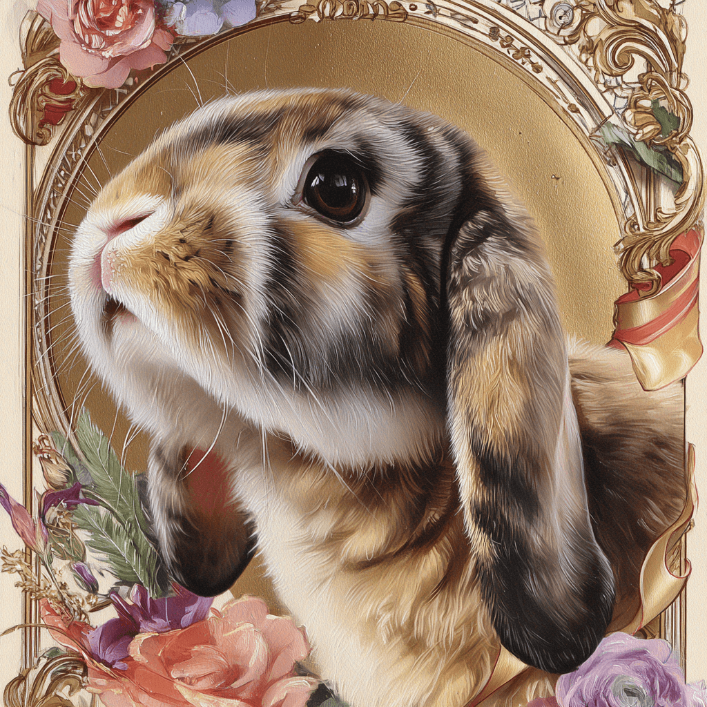 Rococo pastel court portrait pet portrait example