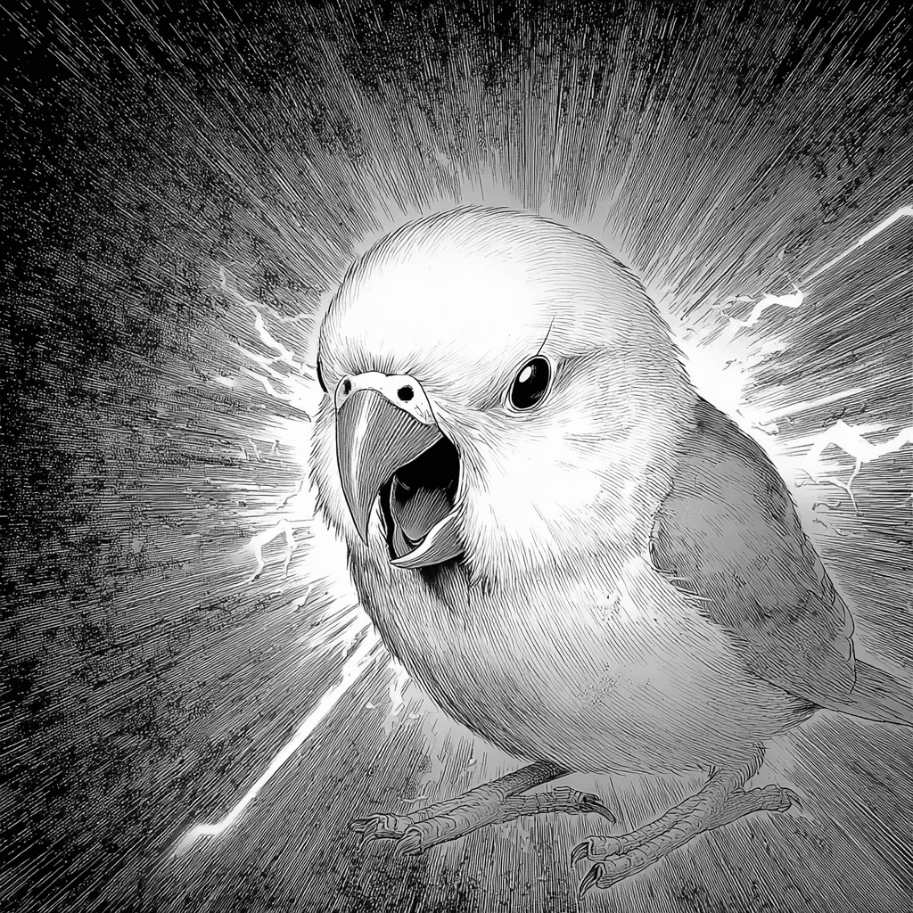 Manga shōnen screentone pet portrait example
