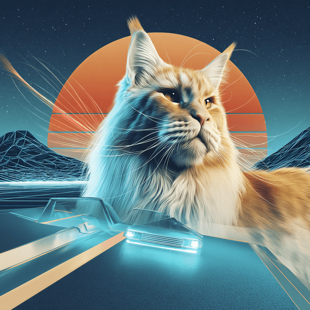 Synthwave Hologram Driver pet portrait example