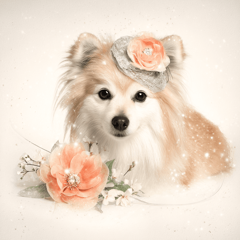 Shōjo sparkle aesthetic pet portrait example