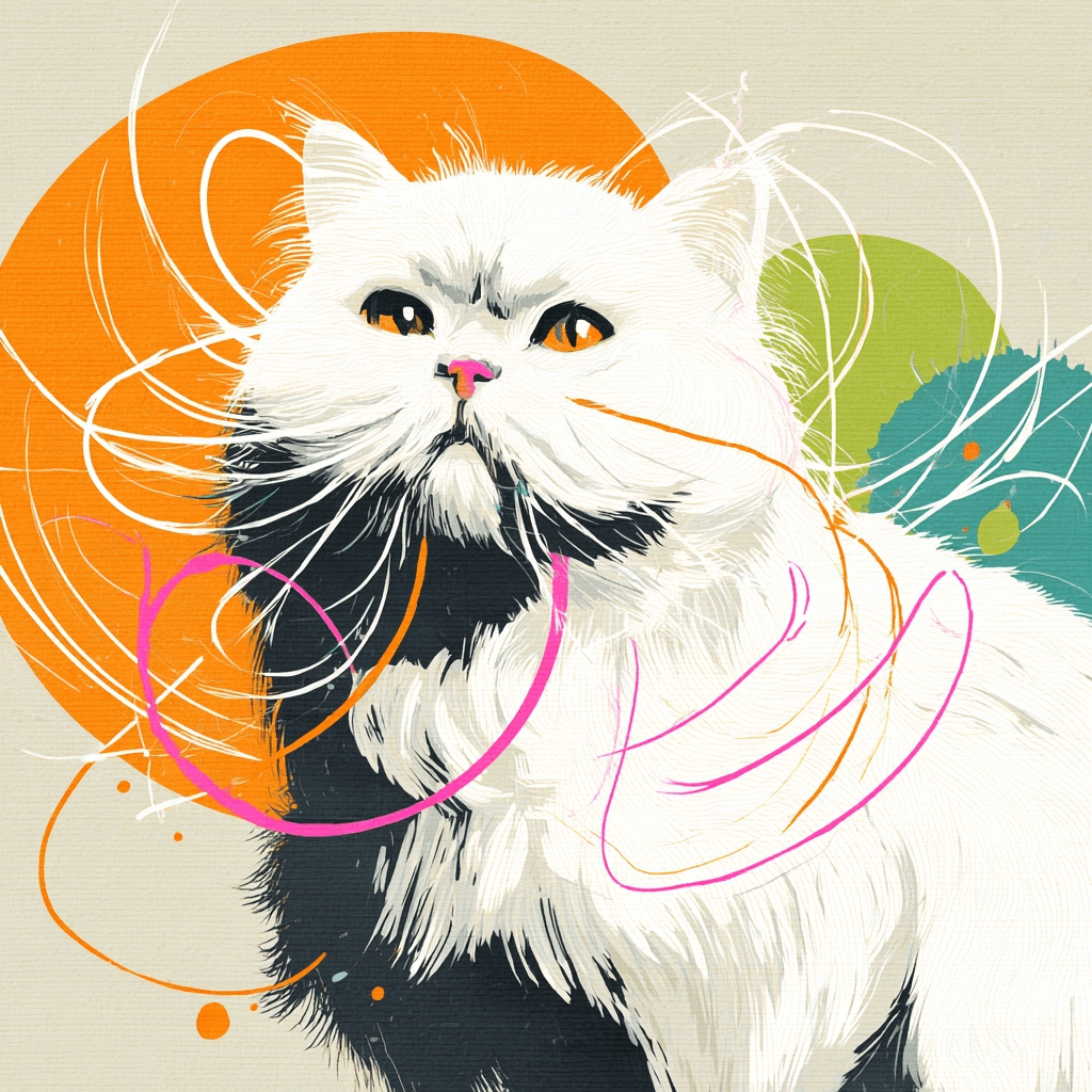 Neon Scribble Pop Animal pet portrait example